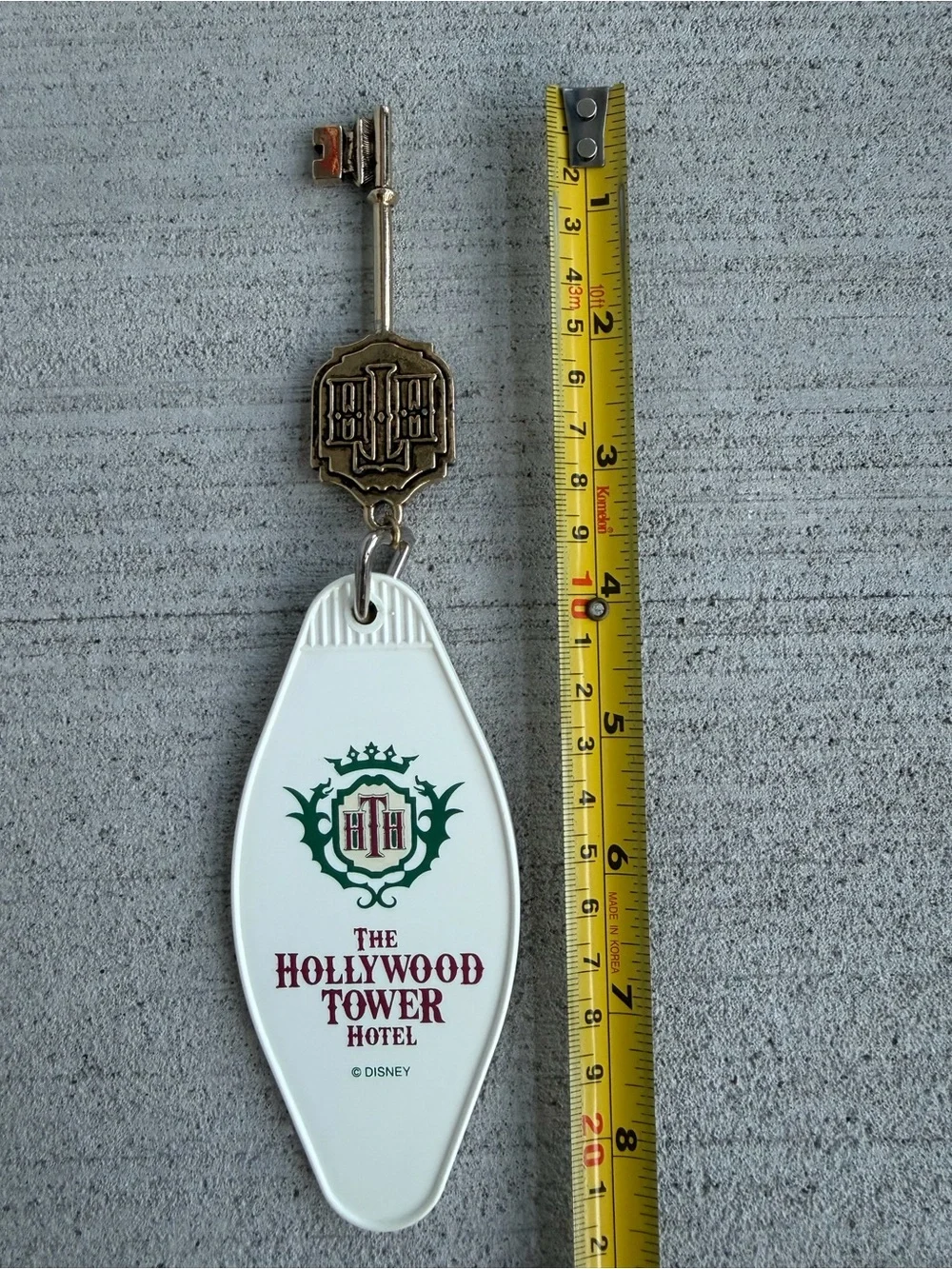 Vintage Disney Hollywood Tower Hotel Room 1313 Keychain With Metal Key Tower
